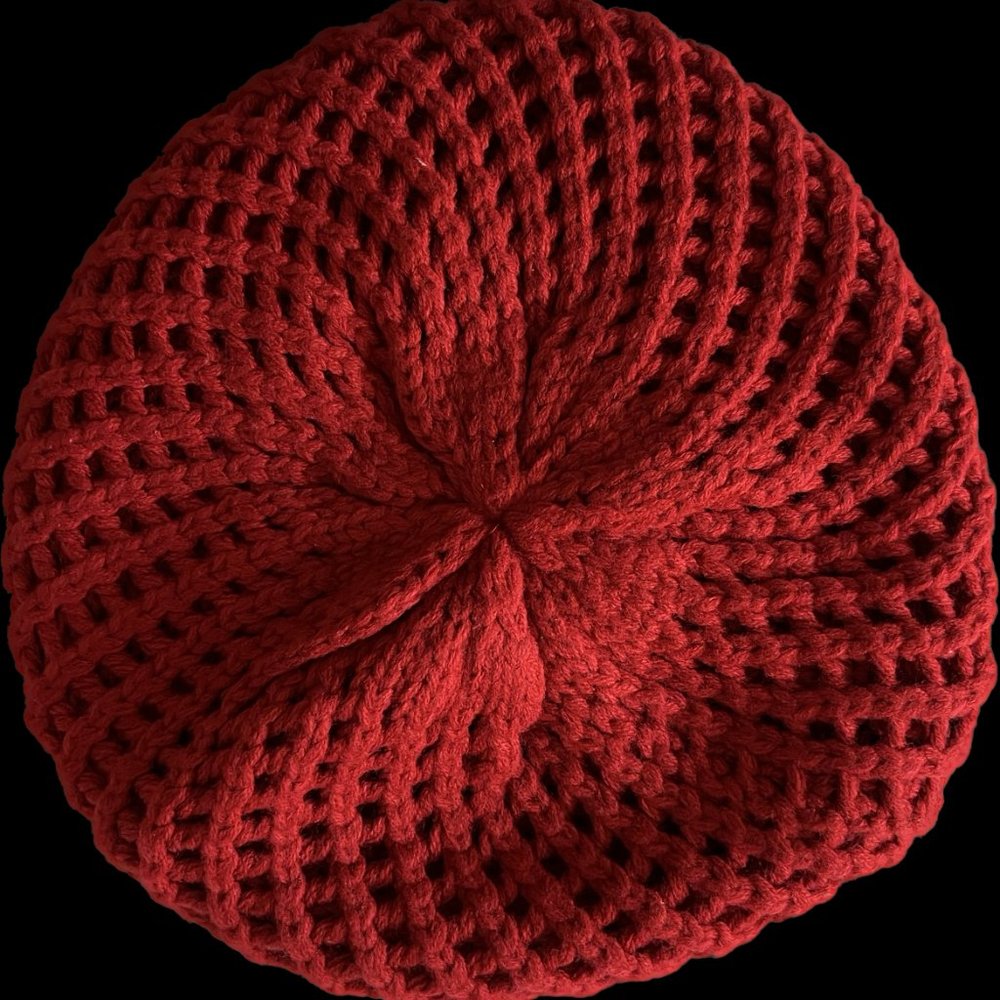 Red Crochet Winter Hat - Picture 2 of 8